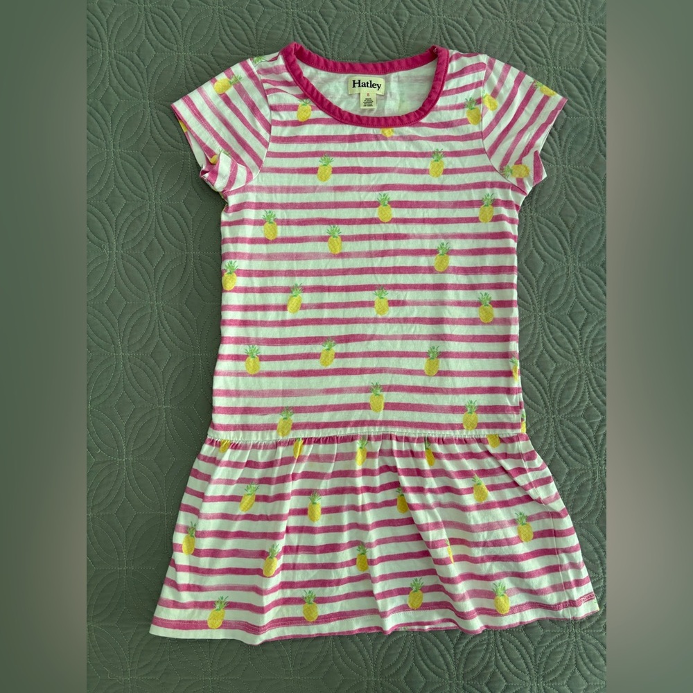 Pink and White Striped Pineapple Dress